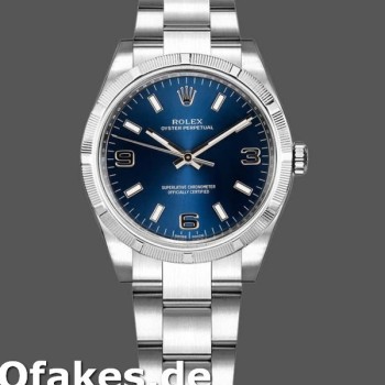 Super Clone Women's Rolex Oyster Perpetual 31mm Women's-177210-Blue Dial-Stainless Steel Blue