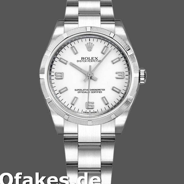 Super Clone Women's Rolex Oyster Perpetual 31mm Women's-177210-Stainless Steel-White Dial White