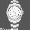 Super Clone Women's Rolex Oyster Perpetual 31mm Women's-177210-Stainless Steel-White Roman Dial White