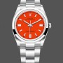 Super Clone Unisex's Rolex Oyster Perpetual-126000 0007, Oystersteel, Coral Red Dial, Oyster Bracelet Red