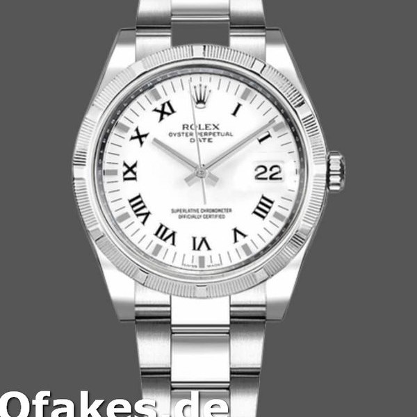 Super Clone Unisex's Rolex Oyster Perpetual Date 36mm Unisex-115210-White Roman Numeral Dial White