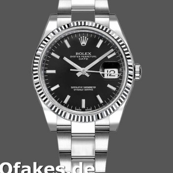 Super Clone Unisex's Rolex Oyster Perpetual 34mm Unisex-115234-Black Dial Black