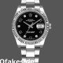 Super Clone Unisex's Rolex Oyster Perpetual Date 34mm Unisex-115234-Black Diamond Dial Black Diamond