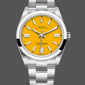 Super Clone Men's Rolex Oyster Perpetual-124300, Oystersteel, Yellow Dial Yellow Dial