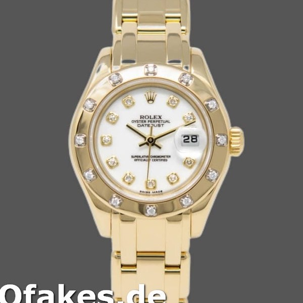 Super Clone Women's Rolex Pearlmaster 29mm Women's-80318-Yellow Gold-White Dial Luxury