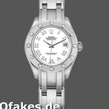 Super Clone Women's Rolex Pearlmaster 29mm Women's-80319-White Roman Dial Luxury