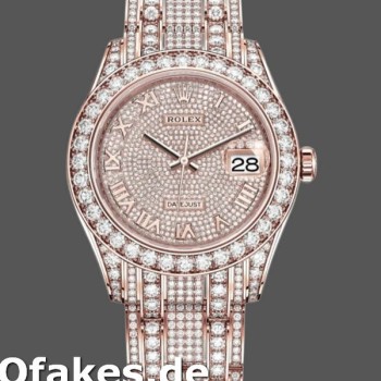 Super Clone Men's Rolex Pearlmaster 39mm Men's-86405RBR-Everose Gold-Paved Diamond Dial Luxury