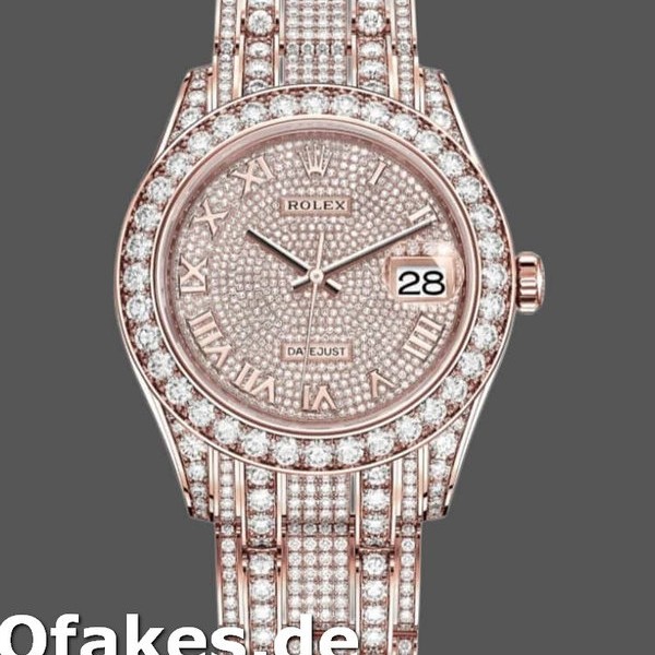 Super Clone Men's Rolex Pearlmaster 39mm Men's-86405RBR-Everose Gold-Paved Diamond Dial Luxury