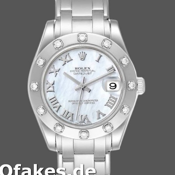 Super Clone Women's Rolex Pearlmaster 34mm Women's-81319-MOP Dial Luxury