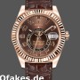 Super Clone Men's Rolex Sky-Dweller 42mm Men's-326135-Chocolate Arabic Sunray Brown Dial Chocolate