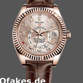 Super Clone Men's Rolex Sky-Dweller 42mm Men's-326135-Sundust Dial-Rose Gold Sundust<br />
