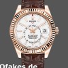 Super Clone Men's Rolex Sky-Dweller 42mm Men's-326135-White Dial-Rose Gold White