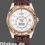 Super Clone Men's Rolex Sky-Dweller 42mm Men's-326135-White Dial-Rose Gold White