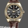 Super Clone Men's Rolex Sky-Dweller 42mm Men's-326138-Black Dial-Yellow Gold Black<br />