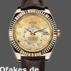 Super Clone Men's Rolex Sky-Dweller 42mm Men's-326138-Champagne Arabic Dial-Yellow Gold Champagne