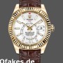 Super Clone Men's Rolex Sky-Dweller 42mm Men's-326138-White Dial-Yellow Gold White