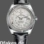 Super Clone Men's Rolex Sky-Dweller 42mm Men's-326139-Ivory Roman Dial-Leather Strap Ivory<br />