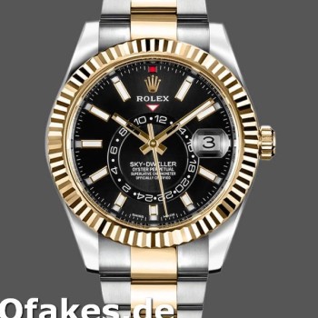 Super Clone Men's Rolex Sky-Dweller 42mm Men's-326933-Black Dial-Stainless Steel Luxury