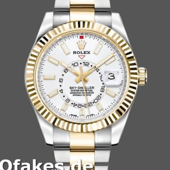 Super Clone Men's Rolex Sky-Dweller 42mm Men's-326933-Stainless Steel-White Dial White
