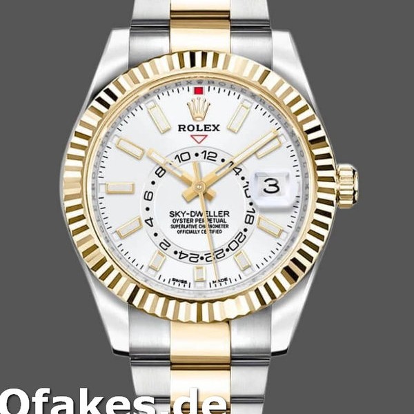 Super Clone Men's Rolex Sky-Dweller 42mm Men's-326933-Stainless Steel-White Dial White