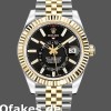 Super Clone Men's Rolex Sky-Dweller 42mm Men's-326933-Stainless Steel & Yellow Gold-Black Dial Black<br />