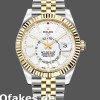 Super Clone Men's Rolex Sky-Dweller 42mm Men's-326933-Stainless Steel & Yellow Gold-White Dial White
