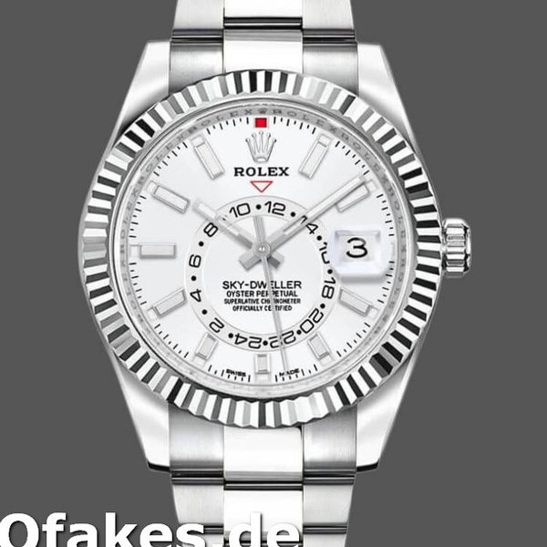 Super Clone Men's Rolex Sky-Dweller 42mm Men's-326934-Stainless Steel-White Dial White