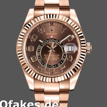Super Clone Men's Rolex Sky-Dweller 42mm Men's-326935-Everose Gold-Chocolate Arabic Dial Chocolate<br />