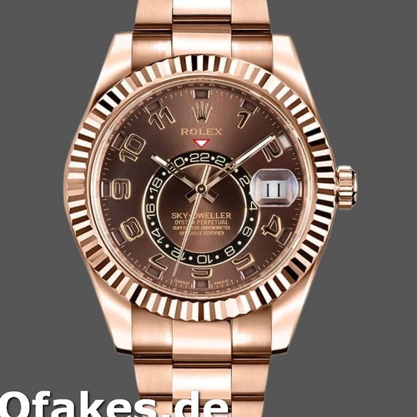 Super Clone Men's Rolex Sky-Dweller 42mm Men's-326935-Everose Gold-Chocolate Arabic Dial Chocolate<br />