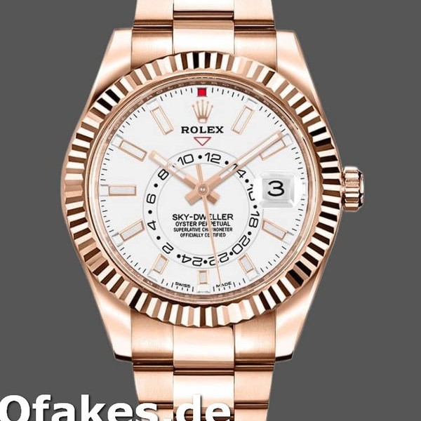 Super Clone Men's Rolex Sky-Dweller 42mm Men's-326935-Rose Gold-White Dial White