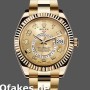 Super Clone Men's Rolex Sky-Dweller 42mm Men's-326938-Yellow Gold-Champagne Arabic Dial Champagne<br />