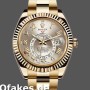 Super Clone Men's Rolex Sky-Dweller 42mm Men's-326938-Yellow Gold-Silver Dial Silver
