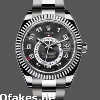 Super Clone Men's Rolex Sky-Dweller 42mm Men's-326939-Fluted Bezel-Black Dial Black<br />