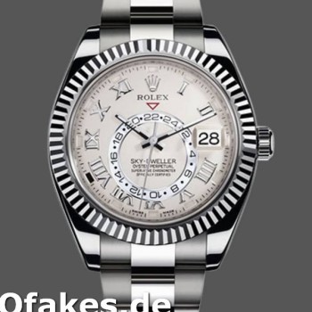 Super Clone Men's Rolex Sky-Dweller 42mm Men's-326939-Fluted Bezel-Ivory Dial Ivory<br />