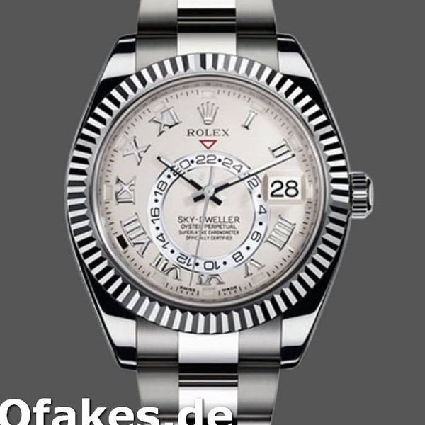Super Clone Men's Rolex Sky-Dweller 42mm Men's-326939-Fluted Bezel-Ivory Dial Ivory<br />