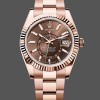 Super Clone Unisex's Rolex Day Date 36-m128238 0118, Fluted Bezel, Green Ombre Dial, President Bracelet, Green Ombre Dial