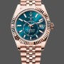 Super Clone Men's Rolex Sky‑Dweller 42-m336935 0005, Everose Gold, Blue Green Dial, Men’s Blue Green Dial