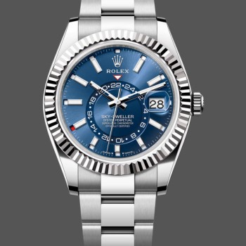 Super Clone Men's Rolex Sky-Dweller 42mm-m336934 0005-Stainless Steel-Blue Dial Blue