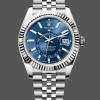 Super Clone Men's Rolex Sky-Dweller 42mm-m336934 0006-Fluted Bezel-Blue Dial Blue