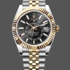 Super Clone Men's Rolex Sky Dweller 42mm Yellow Gold Oyster M336933 0004 Men's Black Dial