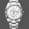 Super Clone Unisex's Rolex Day Date 36-128236 0009, Fluted Bezel, Platinum Bracelet, Ice Blue