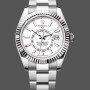 Super Clone Unisex's Rolex Day Date 36-128236 0009, Fluted Bezel, Platinum Bracelet, Ice Blue