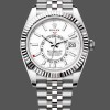 Super Clone Men's Rolex Sky Dweller 42mm White Dial Fluted Bezel M336934 0004 Men's White Dial