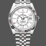 Super Clone Men's Rolex Sky Dweller 42mm White Dial Fluted Bezel M336934 0004 Men's White Dial