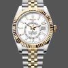 Super Clone Women's Rolex Day Date 36-m128396TBR 0016, Platinum, Turquoise, Diamond‑Set Roman Dial, Diamond Bezel, Blue
