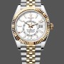 Super Clone Women's Rolex Day Date 36-m128396TBR 0016, Platinum, Turquoise, Diamond‑Set Roman Dial, Diamond Bezel, Blue