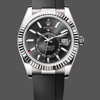 Super Clone Men's Rolex Sky-Dweller 42-M336239 0002, White Gold, Black Dial, Men’s Black Dial