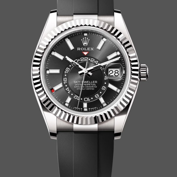 Super Clone Men's Rolex Sky-Dweller 42-M336239 0002, White Gold, Black Dial, Men’s Black Dial