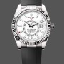 Super Clone Men's Rolex Sky-Dweller 42-M336239 0003, White Gold, White Dial, Oysterflex White Dial