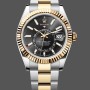 Super Clone Men's Rolex Sky Dweller 42mm Yellow Rolesor Black Dial Oyster M336933 0003 Men's Black Dial
